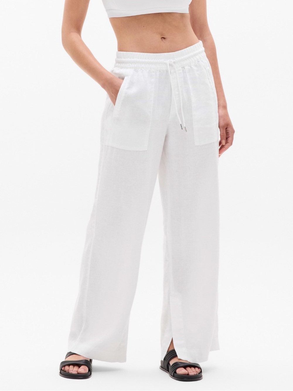Athleta Retreat Wide Leg Linen Pants
